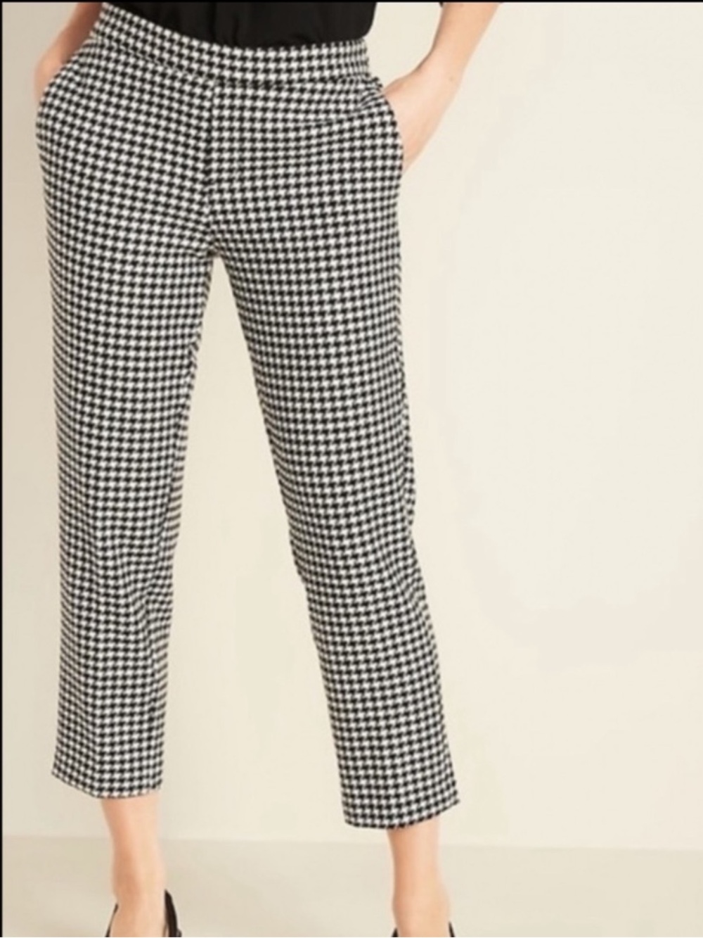 NWT Old Navy Houndstooth Pull-On Crop Pants